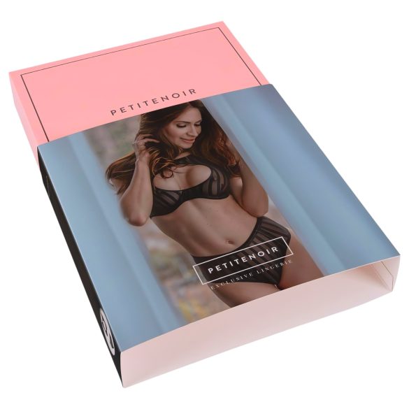 Petite Noir Exclusive - zestaw biustonoszy w paski (czarny)