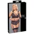 Cottelli Bondage Plus Size - koronkowy zestaw biustonoszy (czarny)