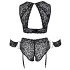 Cottelli Bondage Plus Size - koronkowy zestaw biustonoszy (czarny) - 3XL