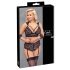 Cottelli Bondage Plus Size - koronkowy zestaw biustonoszy (czarny) - 4XL
