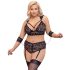 Cottelli Bondage Plus Size - koronkowy zestaw biustonoszy (czarny) - 4XL