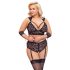 Cottelli Bondage Plus Size - koronkowy zestaw biustonoszy (czarny) - 4XL