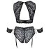 Cottelli Bondage Plus Size - koronkowy zestaw biustonoszy (czarny) - 4XL