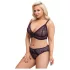 Cottelli Plus Size - prześwitujący wzorzysty zestaw biustonoszy (fioletowy)