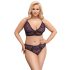 Cottelli Plus Size - przezroczysty zestaw biustonoszy (fioletowy) - 2XL