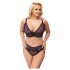 Cottelli Plus Size - przezroczysty zestaw biustonoszy (fioletowy) - 2XL