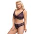 Cottelli Plus Size - przezroczysty zestaw biustonoszy (fioletowy) - 2XL