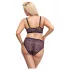 Cottelli Plus Size - prześwitujący wzorzysty zestaw biustonoszy (fioletowy) - 2XL
