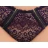 Cottelli Plus Size - prześwitujący wzorzysty zestaw biustonoszy (fioletowy) - 2XL