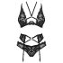 Obsessive Alessya - koronkowy komplet bielizny (czarny) - M/L