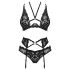 Obsessive Alessya - koronkowy komplet bielizny (czarny) - M/L
