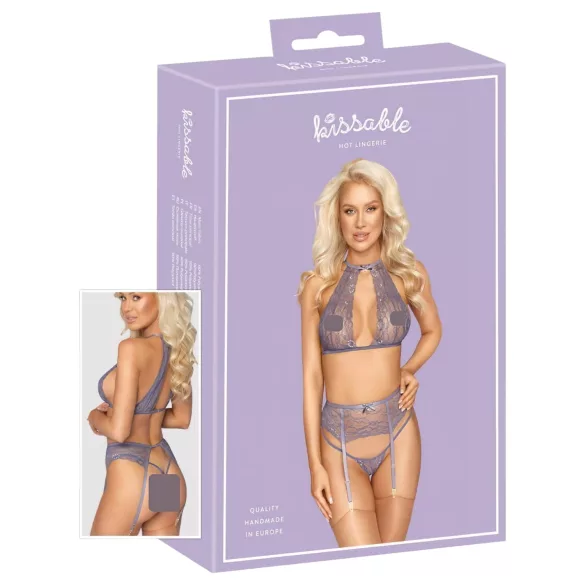 Kissable - zestaw koronkowej bielizny (fioletowy)