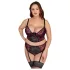 Cottelli Plus Size - komplet bielizny - biustonosz i figi - czerwony