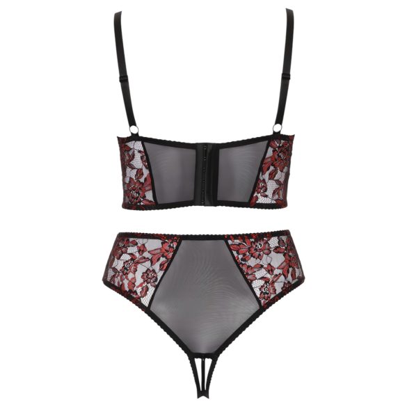 Cottelli Plus Size - komplet bielizny - biustonosz i figi - czerwony