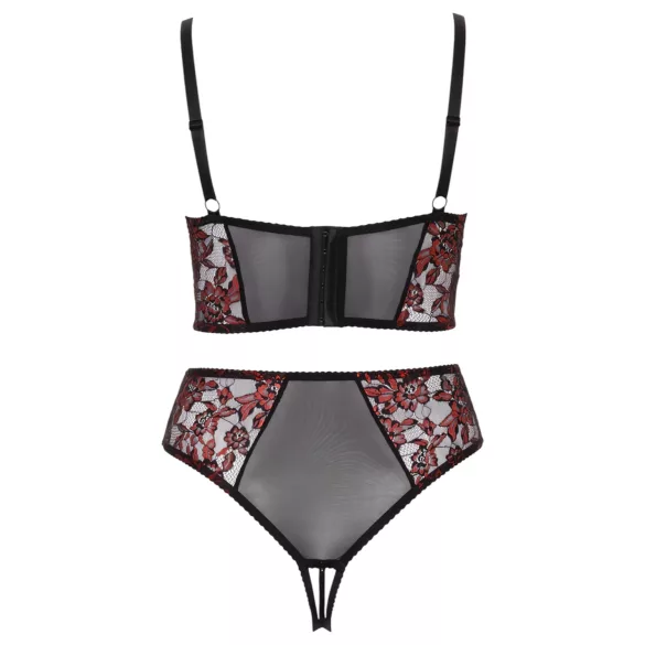 Cottelli Plus Size - komplet bielizny - biustonosz i figi - czerwony