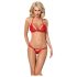 Obsessive 838-SET-3 - koronkowy stanik z paskami (czerwony zestaw)