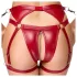 Cottelli Bondage - lśniący stanik i kajdanki (czerwony) - M