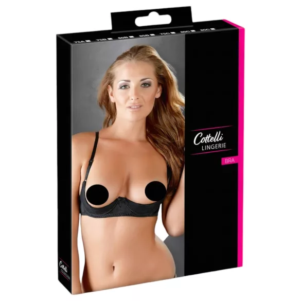 Cottelli - biustonosz typu push-up - basic - czarny - 85B