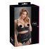 Cottelli Plus Size – biustonosz z paskami i pierścieniami (czarny) - 85E