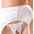 Cottelli - biustonosz typu open bra z koronką i sznurowaniem - biały - 80B/M