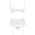 Cottelli - biustonosz typu open bra z koronką i sznurowaniem - biały - 80B/M
