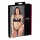 Cottelli - biustonosz z paskami i pierścieniami - tanga - czarny - 85C/L