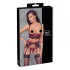 Cottelli Bondage - Matowy, koronkowy biustonosz typu push-up (czerwony) - XL