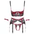 Cottelli Bondage - Matowy, koronkowy biustonosz typu push-up (czerwony) - XL