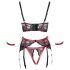 Cottelli Bondage - Czerwona, matowa koronka podnosząca biust. - XL