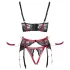 Cottelli Bondage - Matowy, koronkowy biustonosz typu push-up (czerwony) - XL