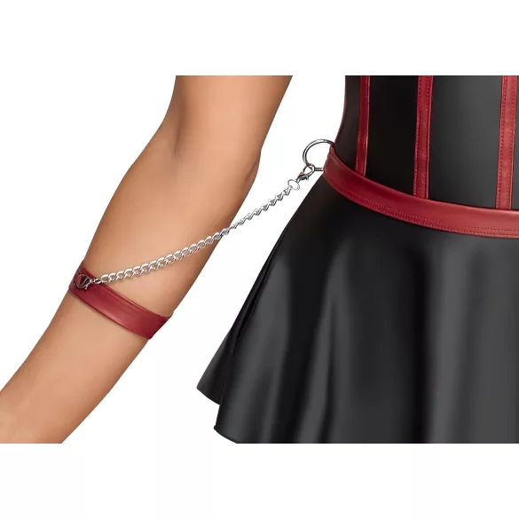 Cottelli Bondage - błyszczący zestaw i kajdanki na ręce (czarne)