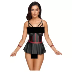   Cottelli Bondage - błyszczący zestaw i kajdanki na ręce (czarne) - 85B/L