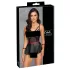 Cottelli Bondage - zestaw erotyczny z kajdankami - błyszczący - czarny - 85B/L