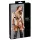 Cottelli Bondage - uprząż na ciało bikini - błyszcząca - czarny - M
