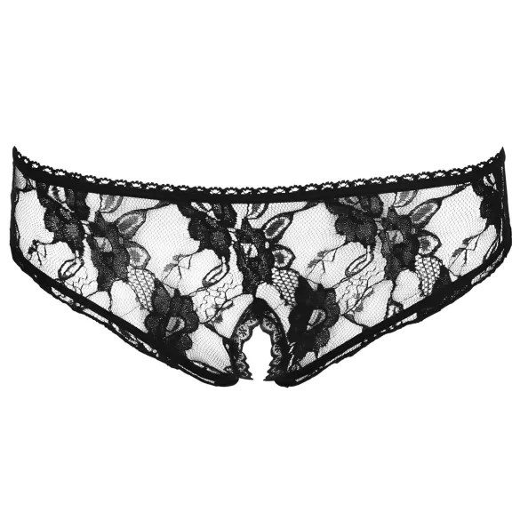 Cottelli - majtki z otwartym krokiem - czarne - XL