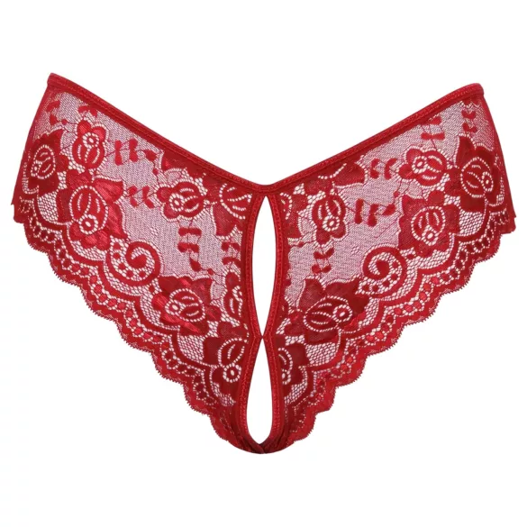 Cottelli - figi z otworem - koronka - czerwone - XL