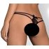 Obsessive Intensa - koronkowe stringi z podwójnym paskiem (czarne) - L/XL