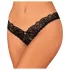Obsessive - stringi otwarte z koronką - czarne - M/L