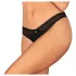 Obsessive - string otwarty - koronka - czarny - XL/XXL