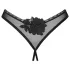 Obsessive - string otwarty - koronka - czarny - XL/XXL