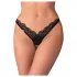 Obsessive - stringi koronkowe transparentne - czarne - 2XL/3XL