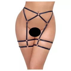 Cottelli - stringi damskie - cienki krój - czarne - L/XL