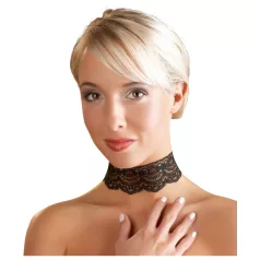   Cottelli - skórzana koronka obroża na szyję, dodatek do stroju BDSM