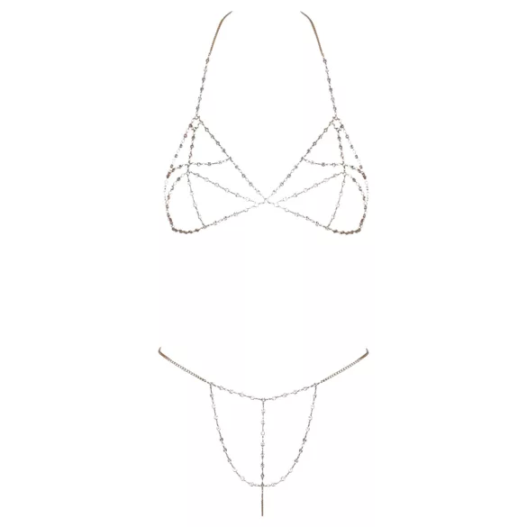Cottelli - bikini z łańcuszka i cyrkonii - srebrny