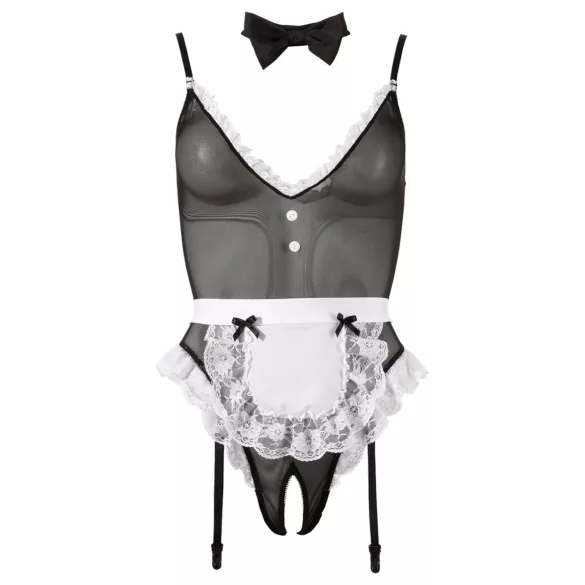 Cottelli - body pokojówki - sekcja otwarta - czarny - M