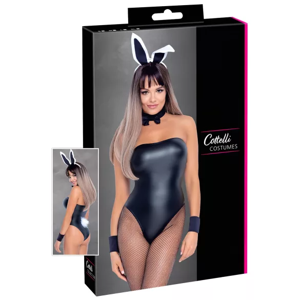 Cottelli Bunny - kostium króliczka - błyszczący, seksowny, 5 elementów