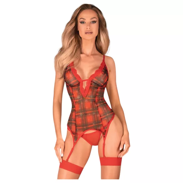 Obsessive Jollymore - świąteczny zestaw bielizny - XL/XXL