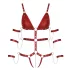 Bad Kitty - ćwiekowane body do bondage (czerwone) - M