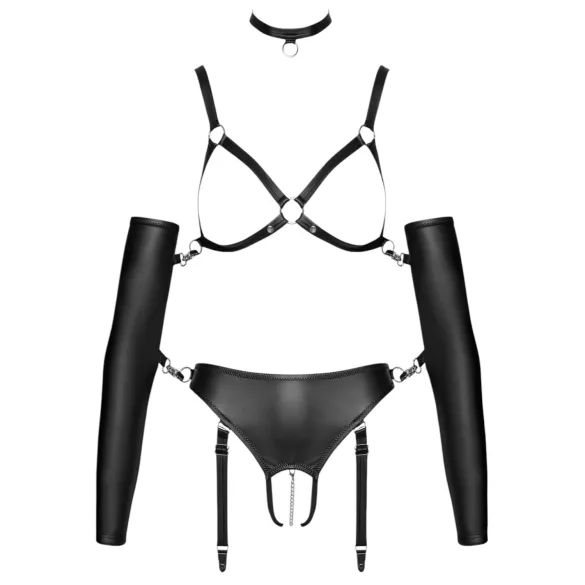 Bad Kitty - uprząż do bondage - zestaw - czarna
