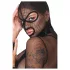 Bad Kitty - przezroczysty siateczkowy zestaw BDSM z biczem (czarny) - M